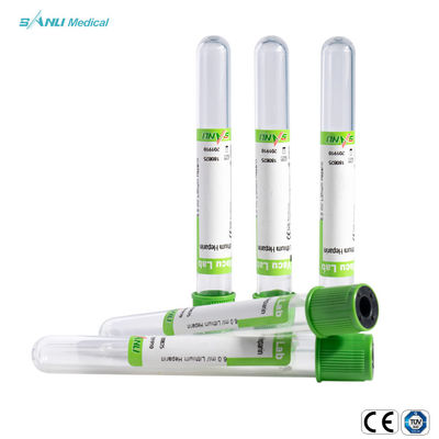 Μίας χρήσης πράσινος σωλήνας ηπαρίνης 2ml λίθιου γυαλιού για τη συλλογή αίματος