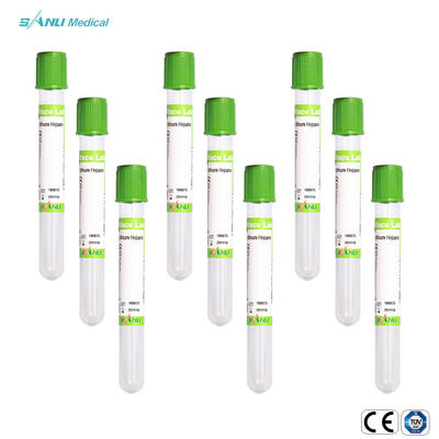 Μίας χρήσης πράσινος σωλήνας ηπαρίνης 2ml λίθιου γυαλιού για τη συλλογή αίματος