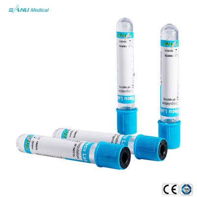 Δοκιμαστικοί σωλήνες πήξης CE ISO Blue Top Glass με 3,2% πρόσθετο κιτρικού νατρίου