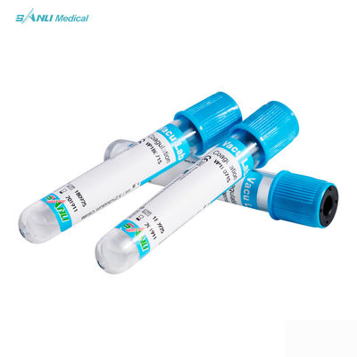 Δοκιμαστικοί σωλήνες πήξης CE ISO Blue Top Glass με 3,2% πρόσθετο κιτρικού νατρίου