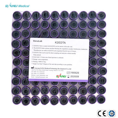 ISO9001 κενό EDTA σωλήνων K2 συλλογής αίματος για τον προσδιορισμό αιματολογίας αίματος