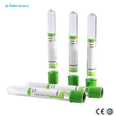 5ml ο πράσινος τοπ σωλήνας ηπαρίνης νατρίου για το αίμα σύρει το υλικό της PET