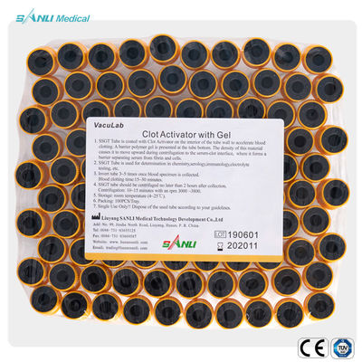 13x75mm πλαστικός αίματος συλλογής σωλήνας πηκτωμάτων σωλήνων μίας χρήσης με το ενεργοποιητή θρόμβων