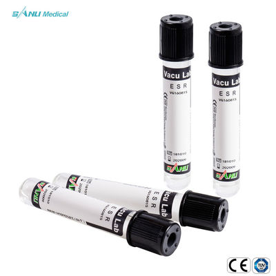 Μαύρος τοπ σωλήνας 13x75mm 1.6ml ποσοστού ιζηματογένεσης ερυθροκυττάρων αποστειρωμένο