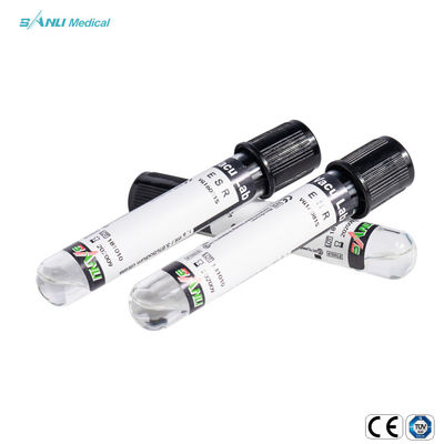 Μαύρος τοπ σωλήνας 13x75mm 1.6ml ποσοστού ιζηματογένεσης ερυθροκυττάρων αποστειρωμένο