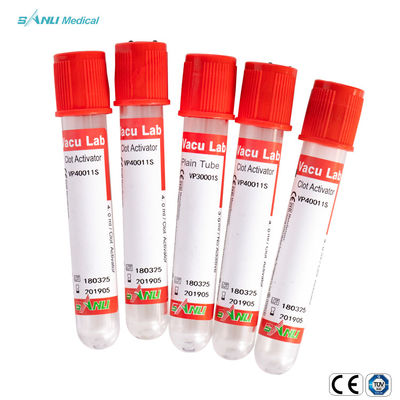 Σωλήνες κενό 5ml συλλογής αίματος γυαλιού ενεργοποιητών θρόμβων για τις βιοχημικές δοκιμές