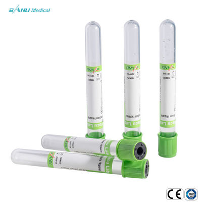 Πράσινοι τοπ σωλήνες 4ml η ιατρική μίας χρήσης PET συλλογής αίματος πλάσματος ηπαρίνης νατρίου του ISO