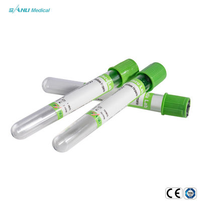 Πράσινοι τοπ σωλήνες 4ml η ιατρική μίας χρήσης PET συλλογής αίματος πλάσματος ηπαρίνης νατρίου του ISO
