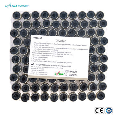 3ml ιατρικοί σωλήνες μίας χρήσης ISO9001 συλλογής αίματος γυαλιού γλυκόζης εγκεκριμένοι