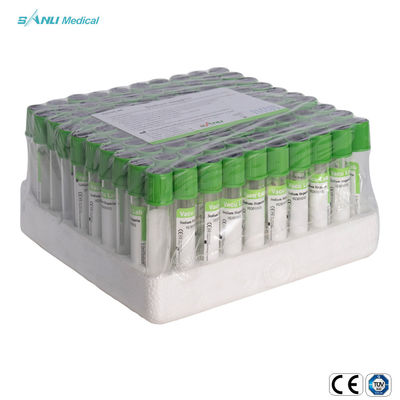 Πράσινο τοπ μίας χρήσης 4ml ISO συλλογής αίματος πλάσματος ηπαρίνης νατρίου CE σωλήνων εγκεκριμένο